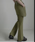 Asymmetric Skirted Flare Pants